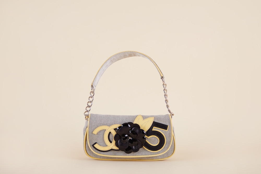 Chanel Canvas No 5. Camellia Pochette Bag