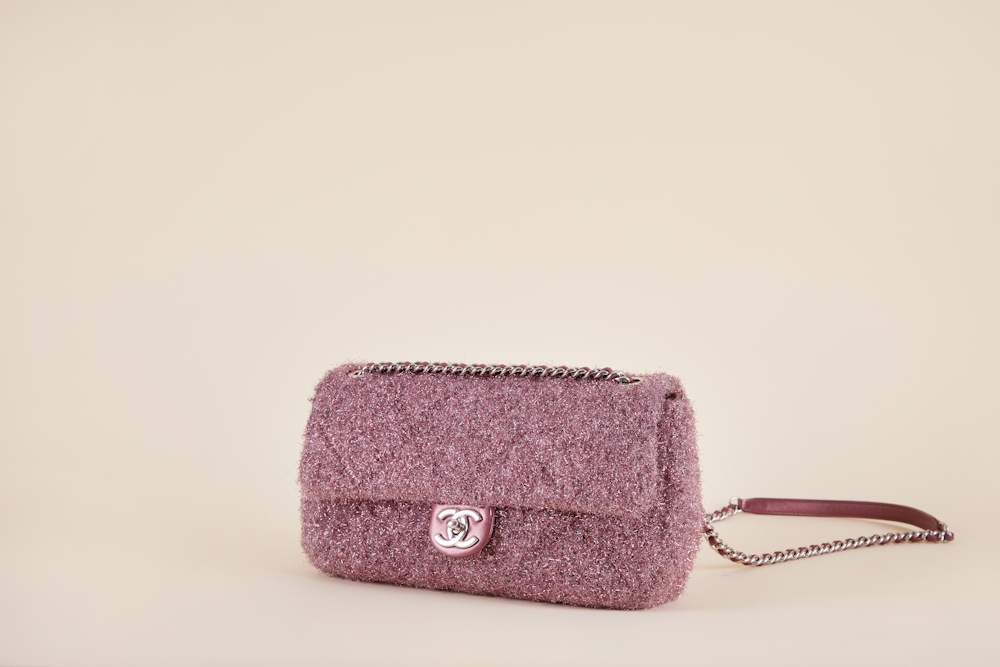 Chanel Knit Pluto Glitter Medium Flap Bag