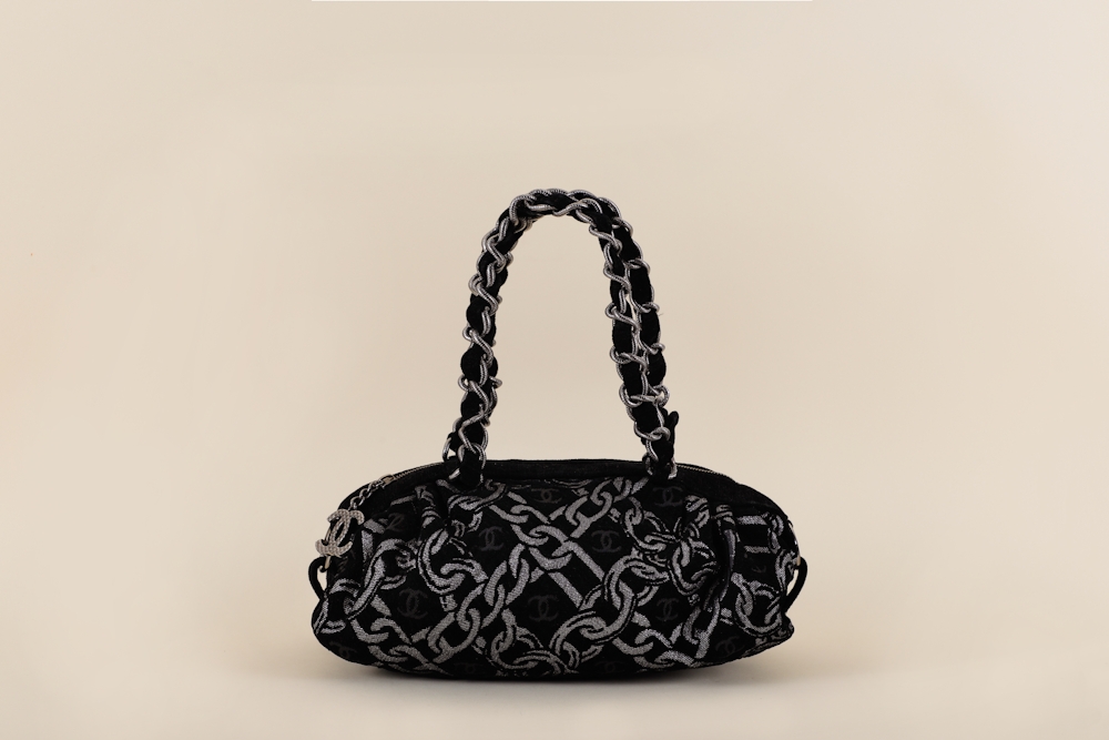 Chanel Terrycloth Chain Printed Bowling Bag