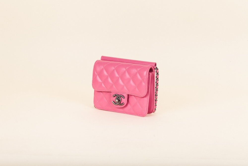 Chanel Lambskin Quilted Crossing Times Mini Flap Bag