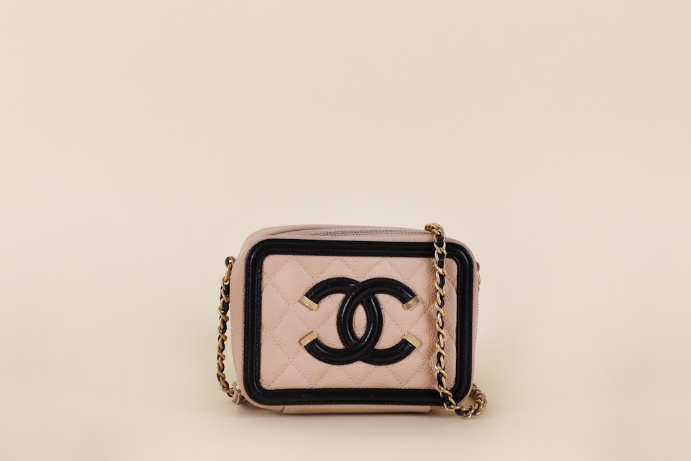 Chanel Caviar Mini Filigree Vanity with Chain