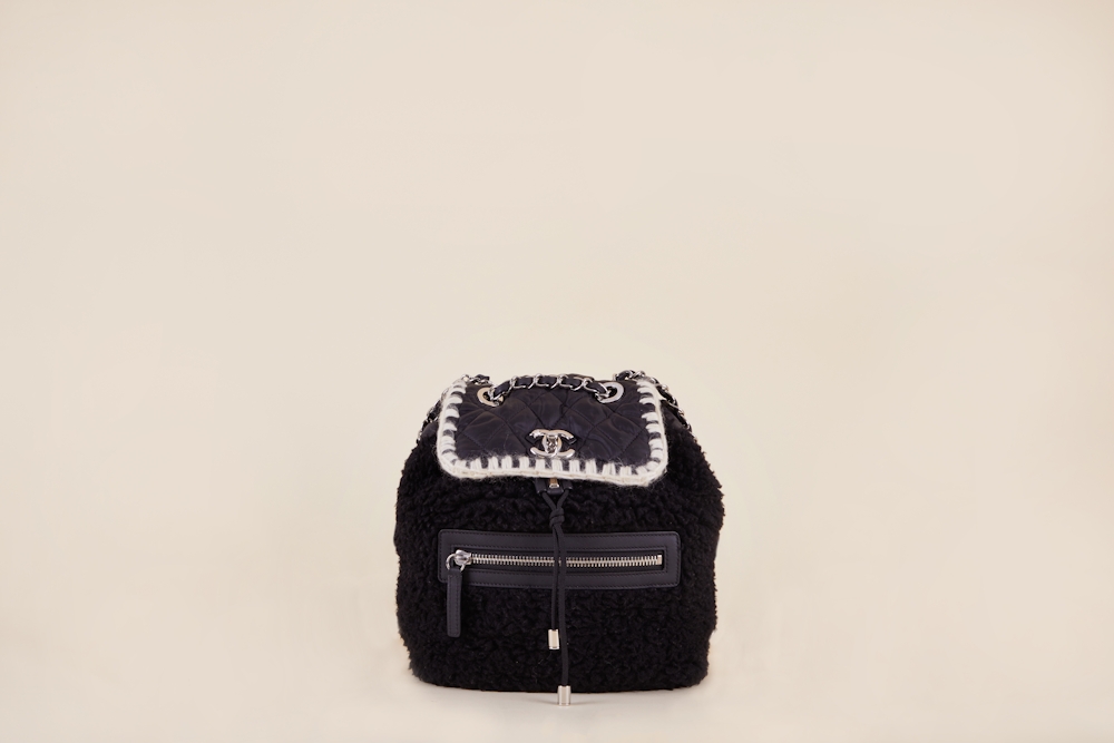 Chanel Shearling Coco Neige Flap Backpack