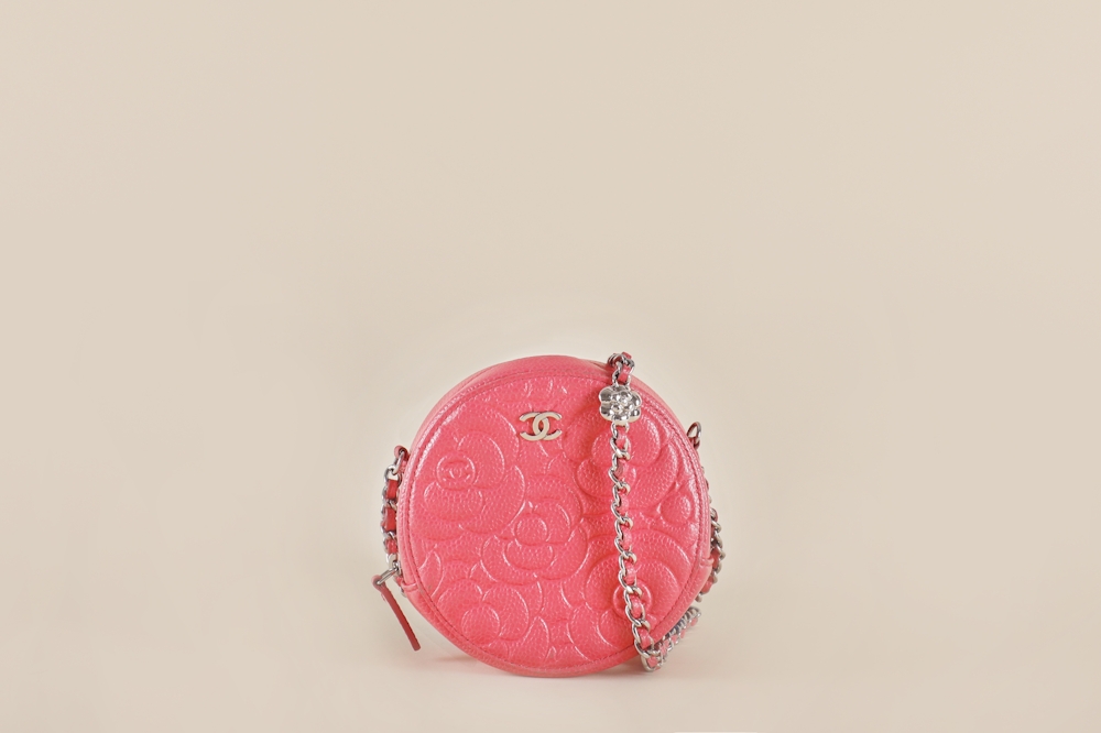 chanel camellia round bag