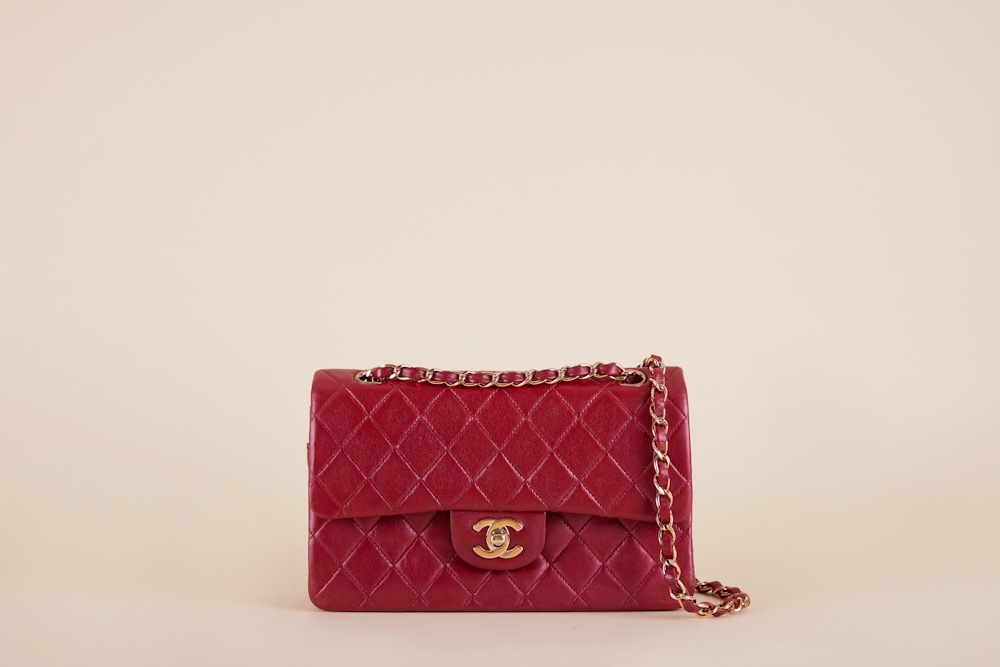 Chanel Vintage Lambskin Quilted Classic Double Flap Bag
